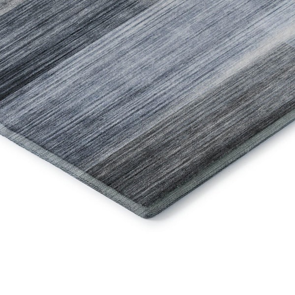 Mayfield Premium Machine Washable Abstract AMF2082 Denim 3 ft. x 4 ft. Area Rug