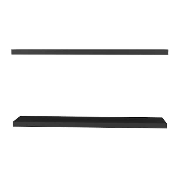 47 in. W x 10 in. D Black Wood Decorative Wall Shelf Floating Shelf (1 Piece), for Living Room, Bedroom and Bathroom