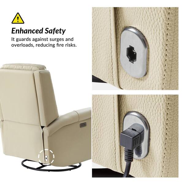 JAYDEN CREATION Samuel Beige 29.75 in. W Modern Leather