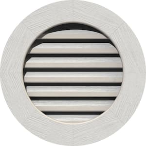 17" x 17" Round Primed Rough Sawn Western Red Cedar Wood Paintable Gable Louver Vent Functional