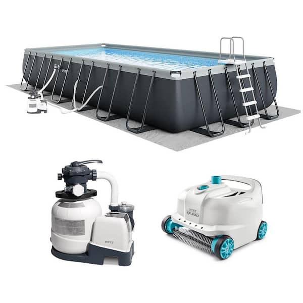 Rectangular Ultra XTR Frame Swimming Pool w/ Pump & Robot Vacuum Cleaner