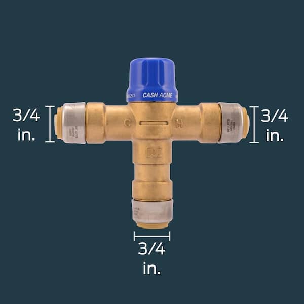 3/4 in. Push-to-Connect Brass Heat Guard 110-D Thermostatic Mixing Valve
