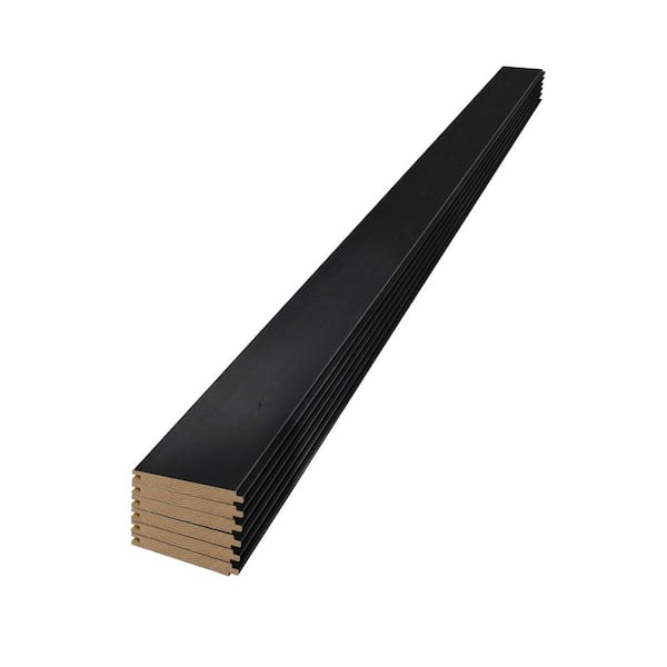 Edge 1 in. x 6 in. x 8 ft. Native Woods Nightfall Black Pine Shiplap Boards (6-Pack)