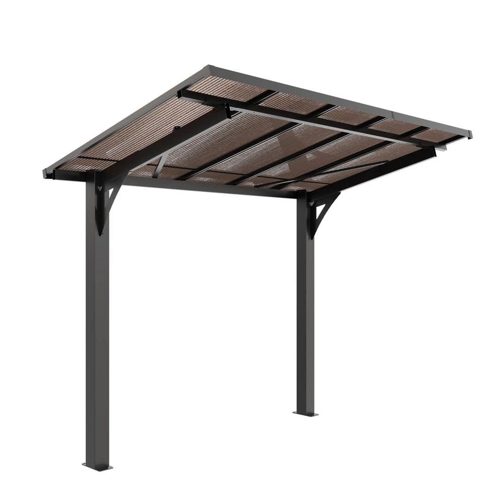 7.79 ft. W x 4.84 ft. D x 6.84 ft. H Black PC Roof Galvanized Steel Carport Outdoor Multi-Use Awning Shelter price history on PriceWatchPro