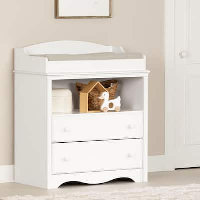 Distressed white changing outlet table