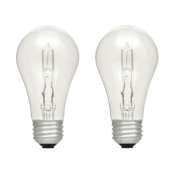 EcoSmart 75-Watt Equivalent A19 Dimmable Eco-Incandescent Light Bulb Soft White (2-Pack)