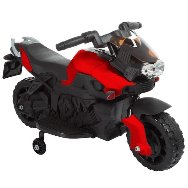 Lil Rider 6-Volt Kids Motorcycle Electric Ride-On Toy Motorbike with Training Wheels - Red
