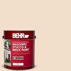 1 gal. #S250-1 Macaroon Cream Flat Interior/Exterior Masonry, Stucco and Brick Paint