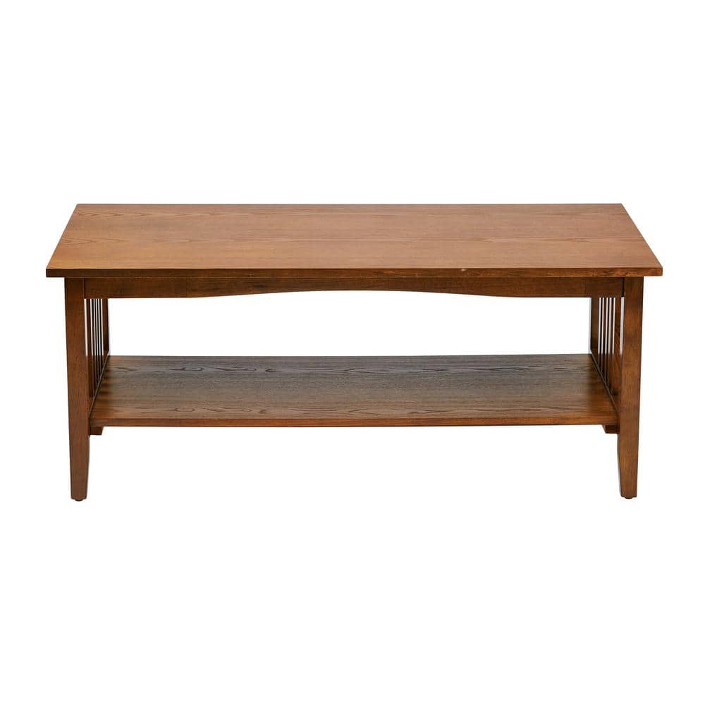 Sierra Mission 45'' Ash Brown Rectangular Wood Coffee Table with Lower Shelf