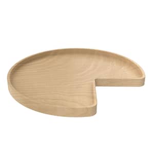 1-Shelf Natural Wood 32 in. Lazy Susan Kidney Shaped with Swivel Bearings