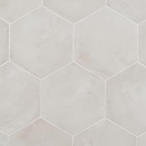Dash Bianco 8.5 in. x 9.84 in. Matte Hexagon Porcelain Floor and Wall Tile (12.66 sq. ft./Case)