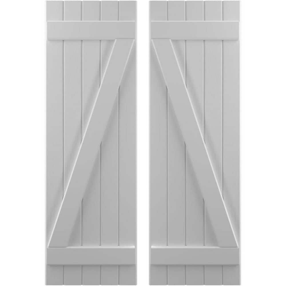 17-1/2-in W x 62-in H Americraft 5 Board Exterior Real Wood Joined Board and Batten Shutters w/Z-Bar Primed price history on PriceWatchPro