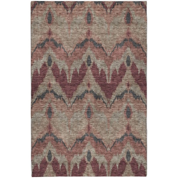 Dream Shag Premium Machine Washable Abstract ADS743 Burgundy 9 ft. x 12 ft. Area Rug