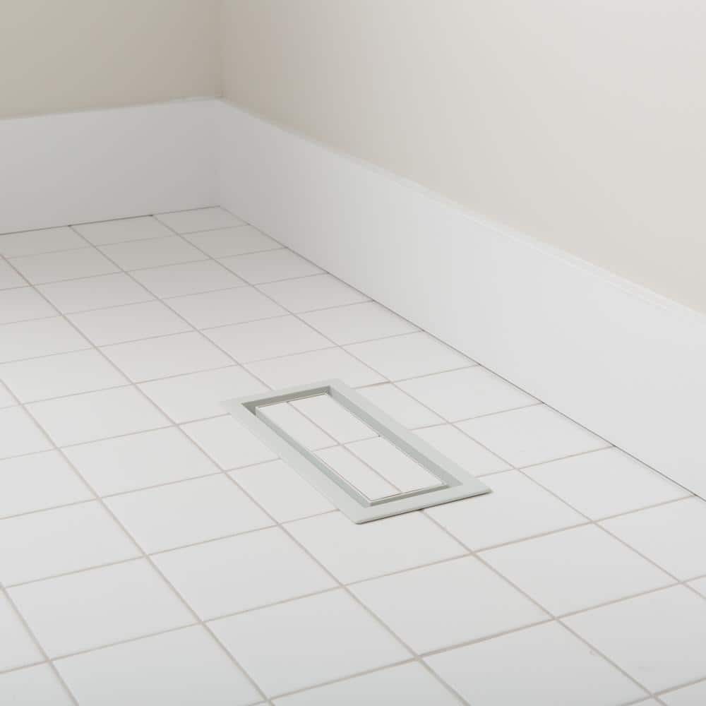 Cotton White 4"x10" Modern ABS Plastic Floor Vent Grille