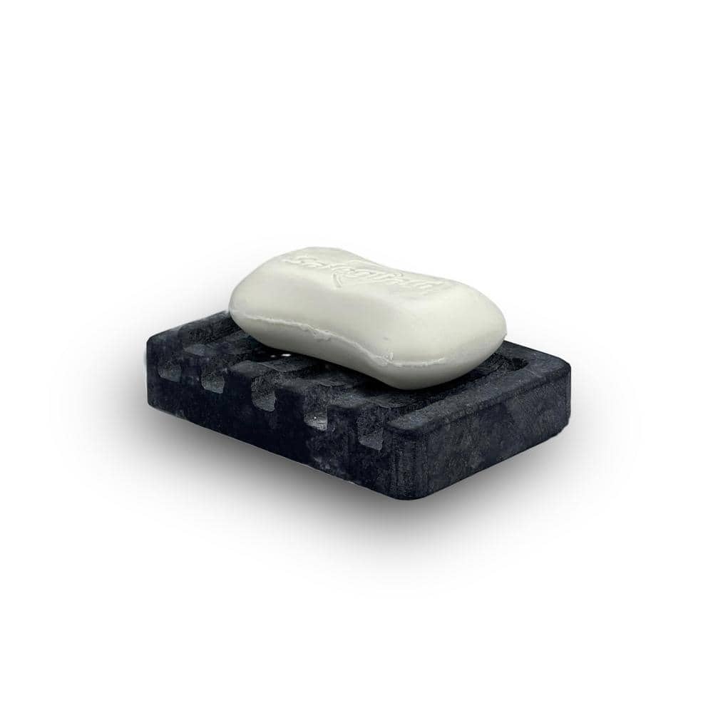 Basalt Stone soap Dish and Holder with Gripper Drainage Design, Bathroom an