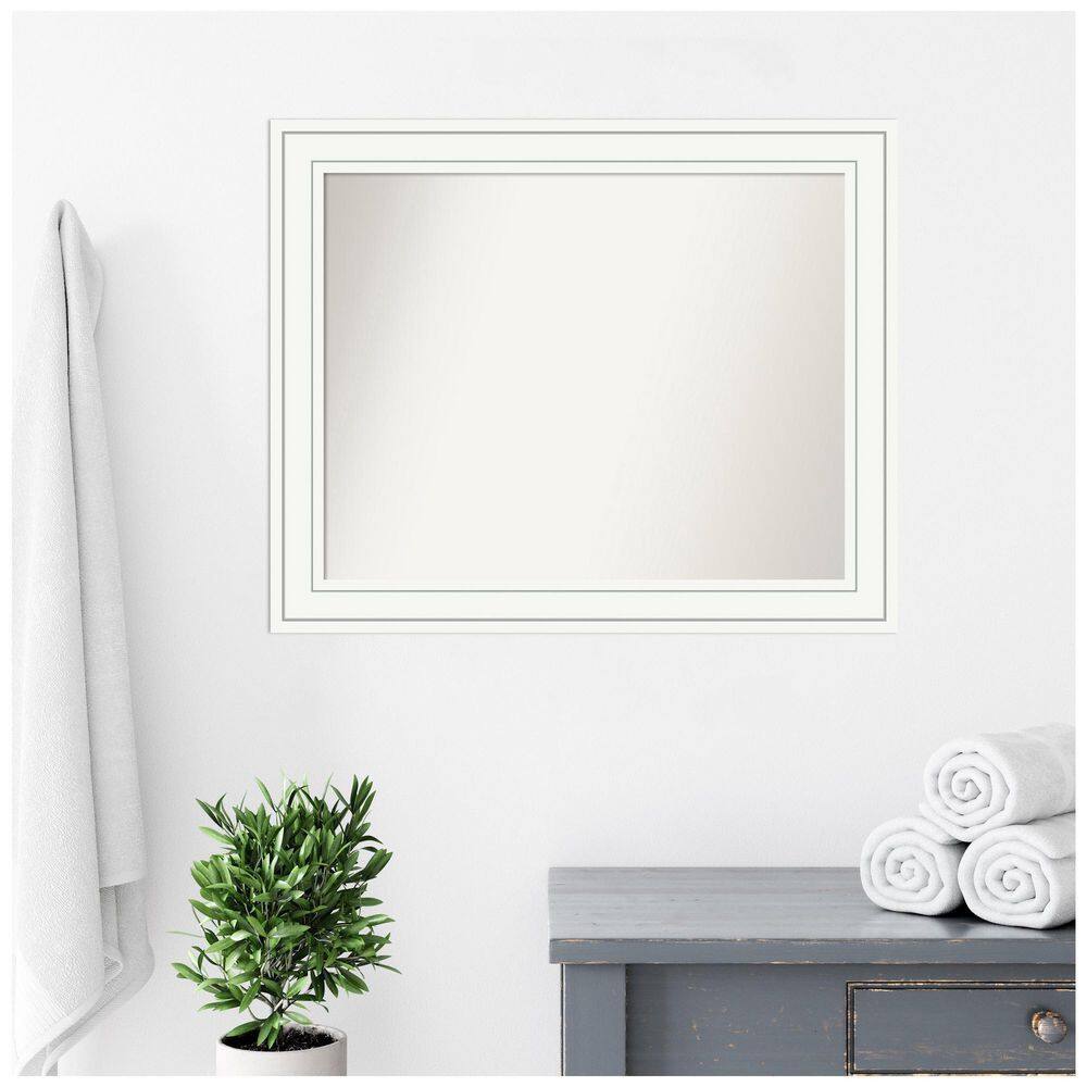 Craftsman White Wood Rectangular Bathroom Wall Mirror