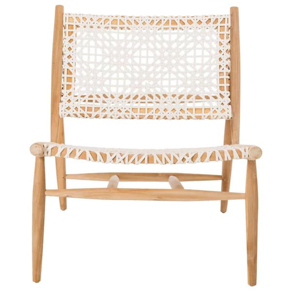SAFAVIEH Bandelier Off-White/Natural Leather Accent Chair