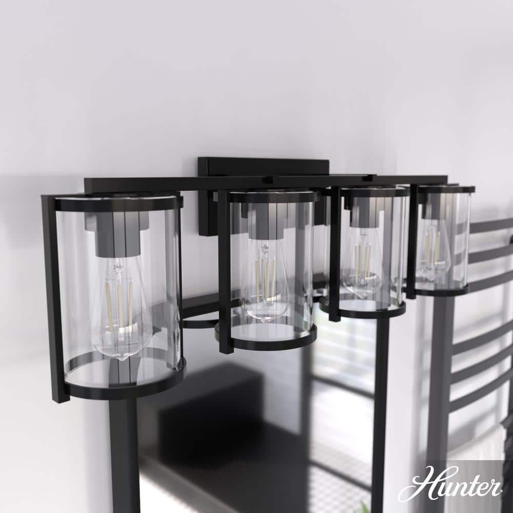 Astwood 33.25 in. 4-Light Matte Black Vanity Light with Clear Glass Shades Bathroom Light price history on PriceWatchPro