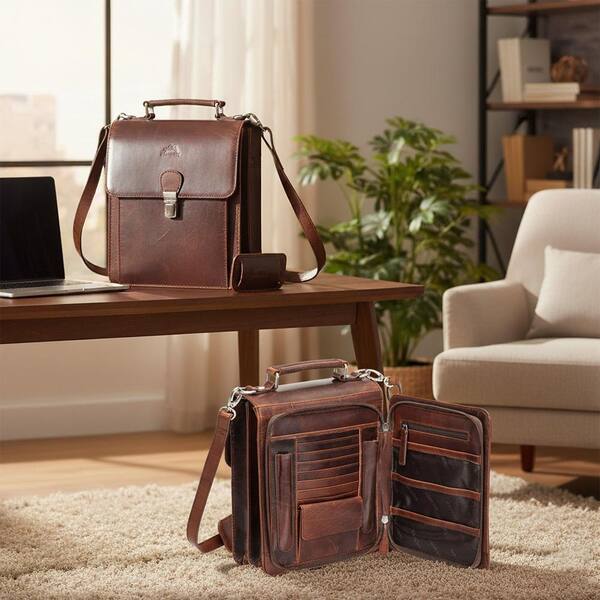 MANCINI Buffalo Brown Tote Bag with Back Organizer 99-5407-BN