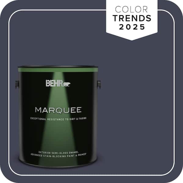 BEHR MARQUEE 1 gal. #PPU15-19 Black Sapphire Semi-Gloss Enamel Exterior Paint & Primer