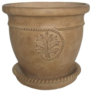 16 in. Dia in Aged Ivory Cast Stone Cameo Pot