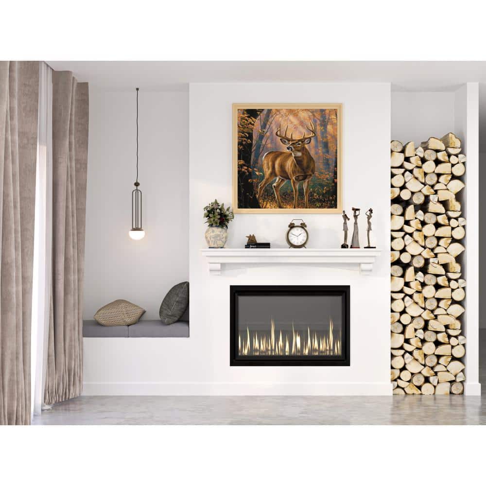 48" White Lacquered Solid Wood Floating Mantel Shelf