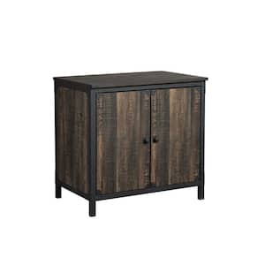 Steel River Carbon Oak Accent Cabinet with Metal Frame