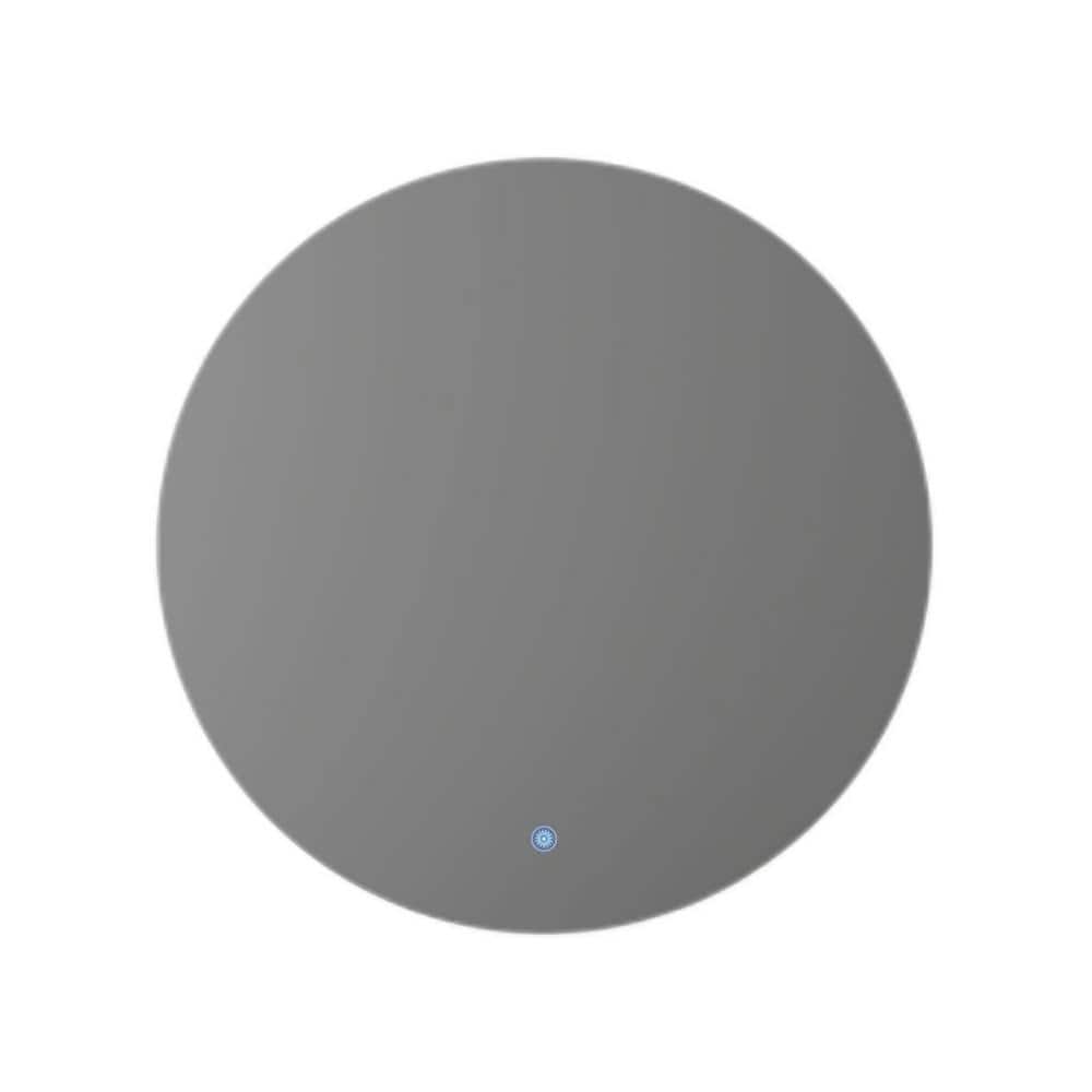 32 in. W x 32 in. Modern Round Wall-Mounted Vanity Mirror with LED Lights, 