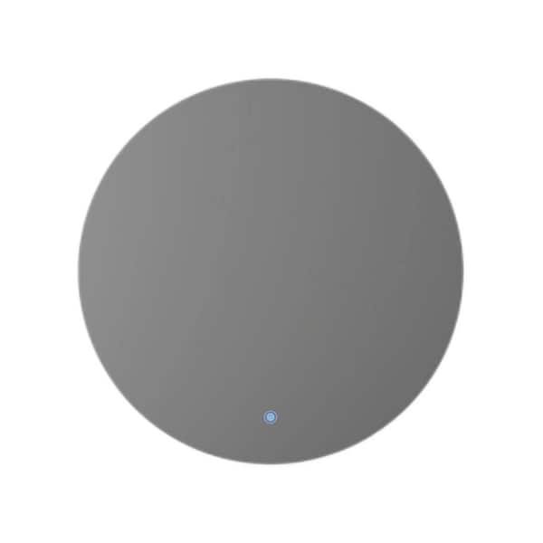 Unbranded 32 in. W x 32 in. Modern Round Wall-Mounted Vanity Mirror with LED Lights, Back Lit-Lighted and Anti-Fog for Bathroom