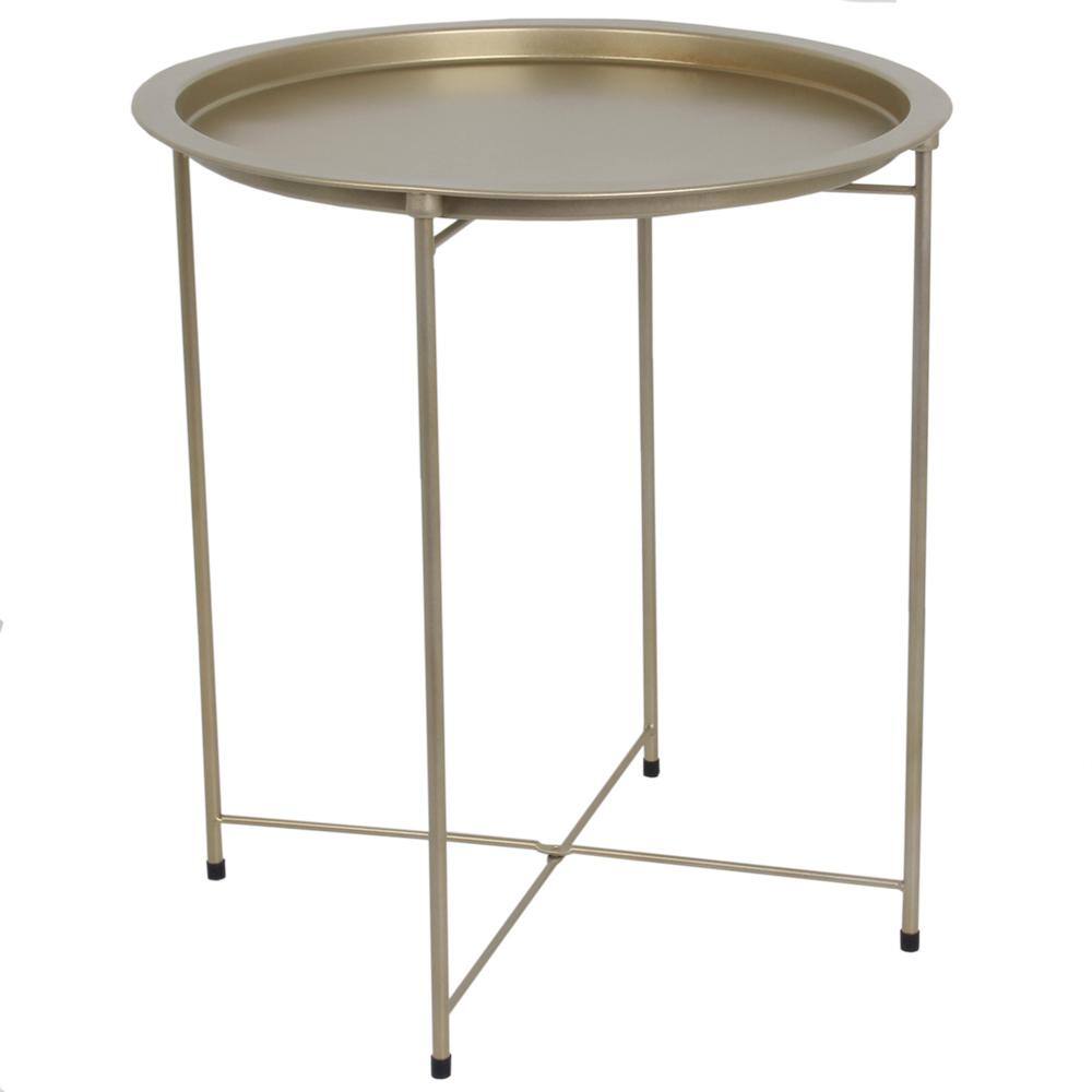 brushed gold accent table