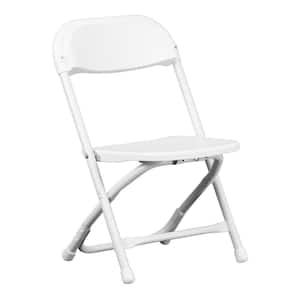 Kids White Plastic Folding Chair