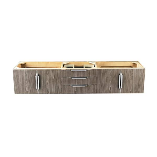 James Martin Vanities Mercer Island 72.5 in. W x 18.8 in. D x 14.5 in. H Bath Vanity Cabinet Without Top in Ash Gray