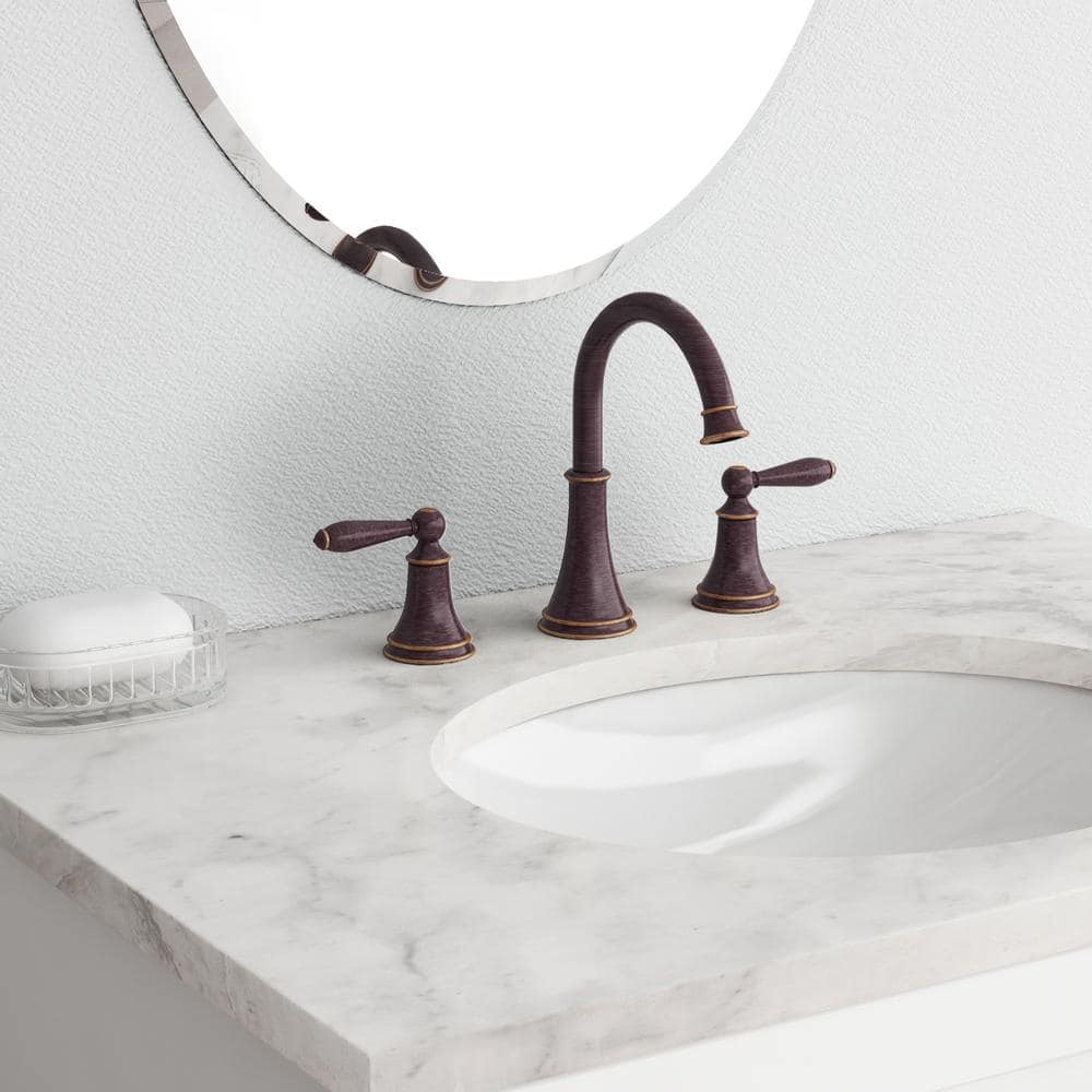 Tuscan Bronze Courant 8-Inch Widespread Bathroom Faucet