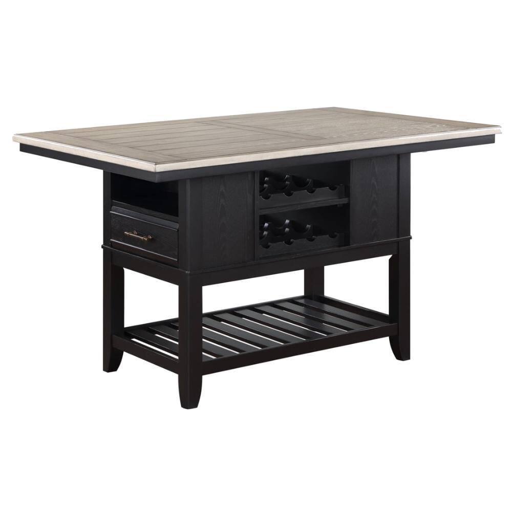 Kara Black Wood Rectangle 60 in. 4 Legs Base Dining Table Seats 4