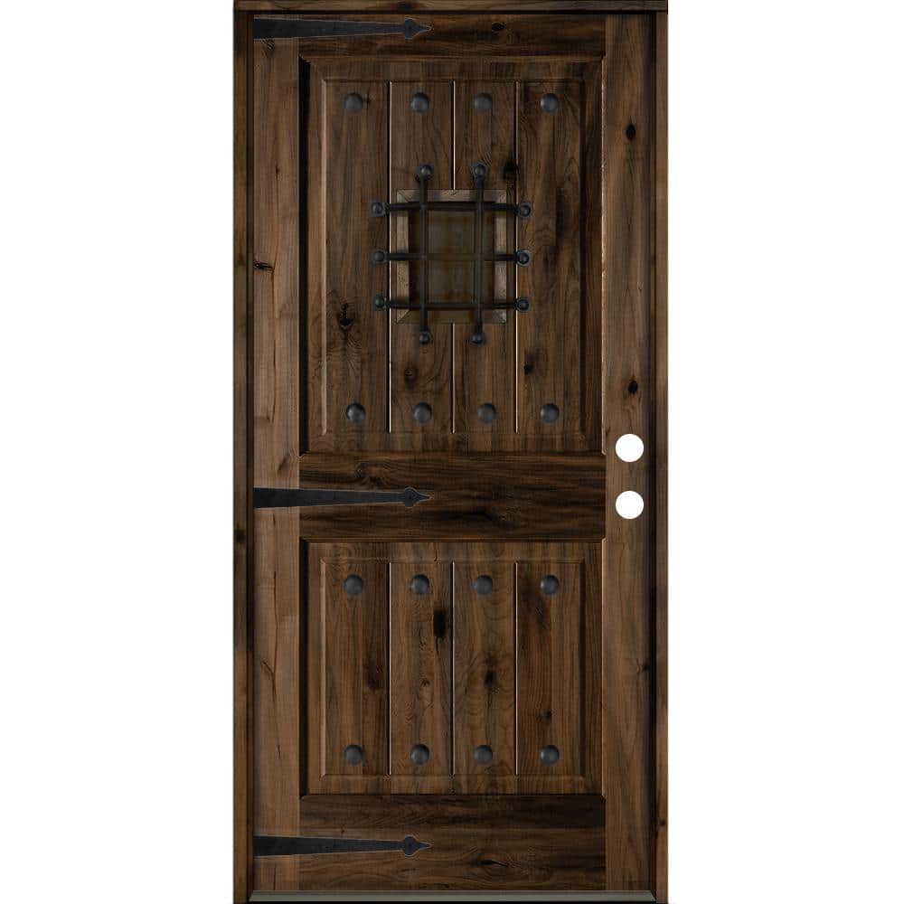 Krosswood Doors 42 in. x 80 in. Mediterranean Knotty Alder Left