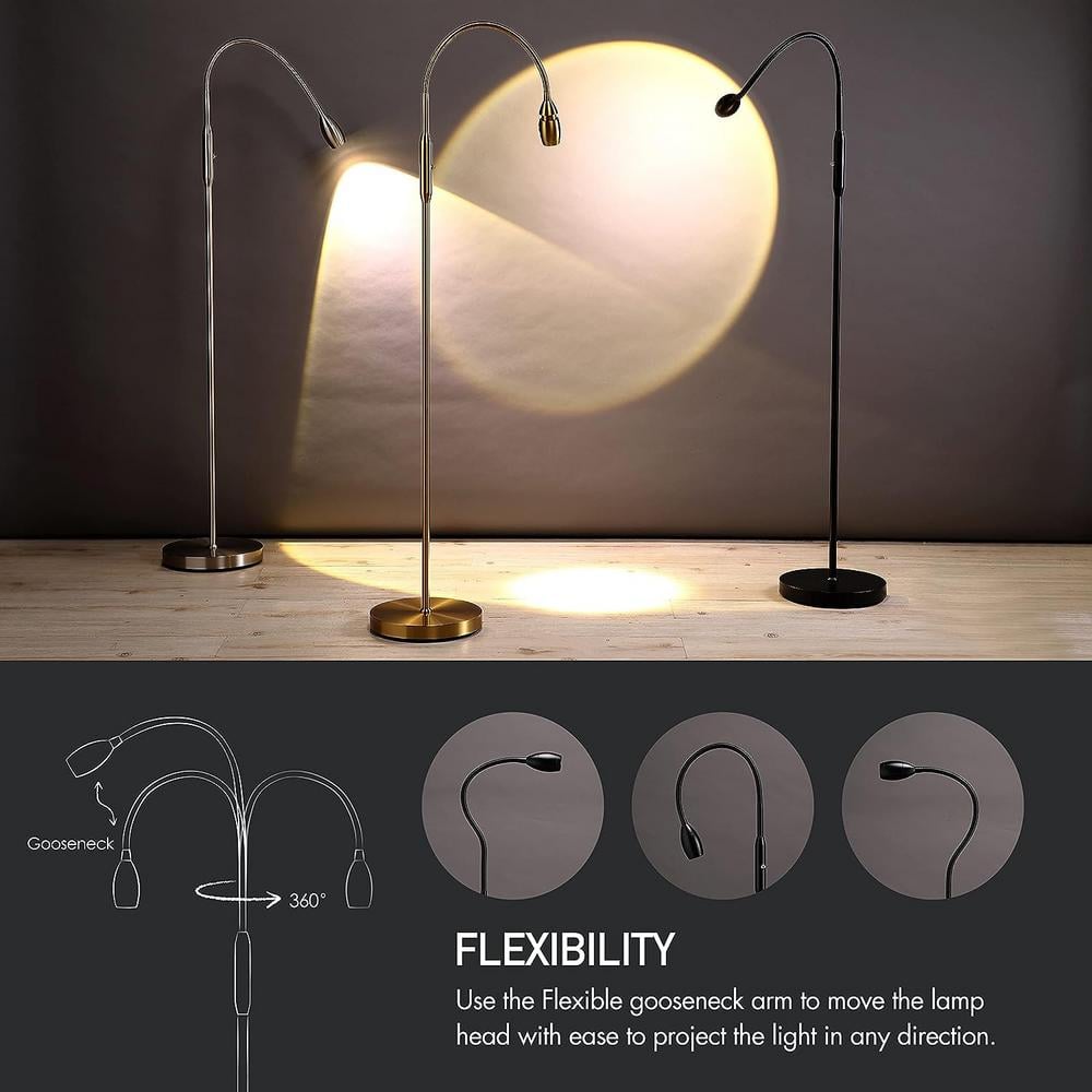 Adjustable Black Metal Arc LED Floor Lamp