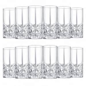 12 oz. Tall Highball Glasses Set of 12, Vintage Glassware for Cocktail Tea Water Beer Soda Beverages, Dishwasher Safe