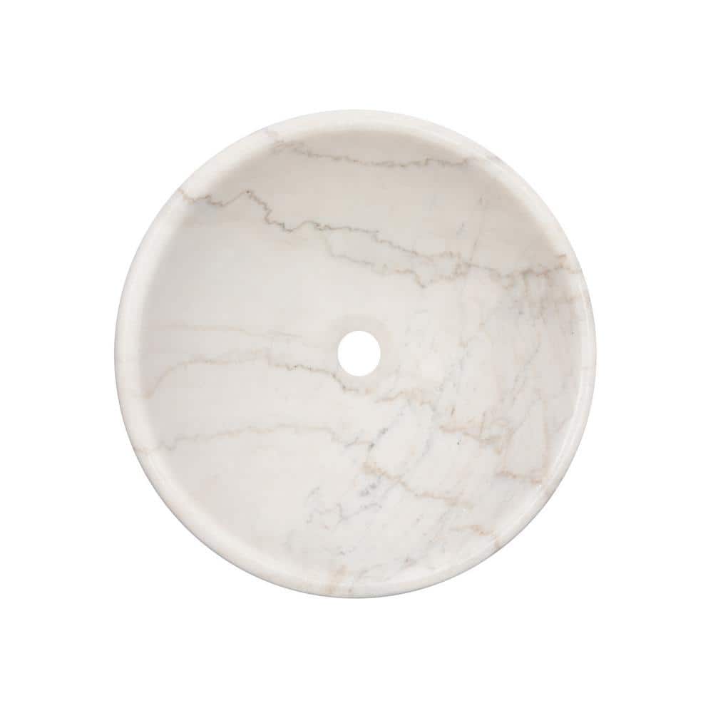 Echo 17'' Honed White Marble Circular Bathroom Sink