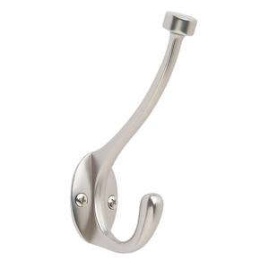 25 lb. Brushed Nickel Pilltop Double Coat and Hat Hook