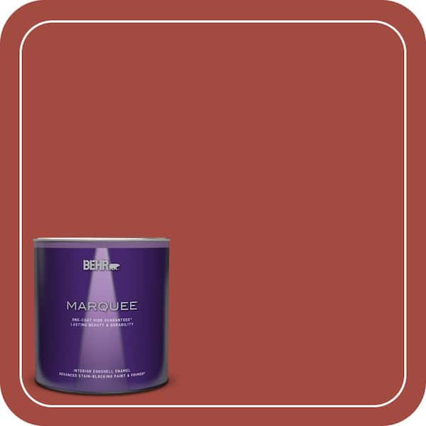 BEHR MARQUEE 1 qt. #170D-7 Farmhouse Red Eggshell Enamel Interior Paint & Primer