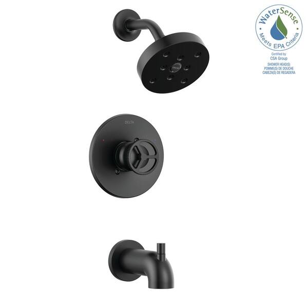 Delta Trinsic Wheel 1-Handle Wall Mount Tub and Shower Trim Kit in