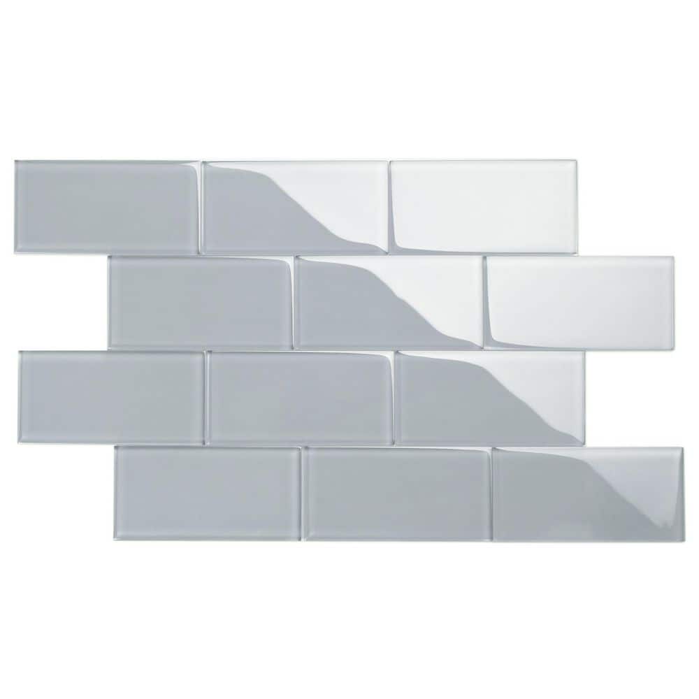 Gray 4x12 Glass Subway Wall Tile