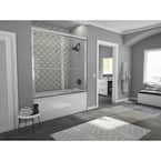 Newport 54 in. to 55.625 in. x 58 in. Framed Sliding Bathtub Door with Towel Bar in Chrome with Clear Glass