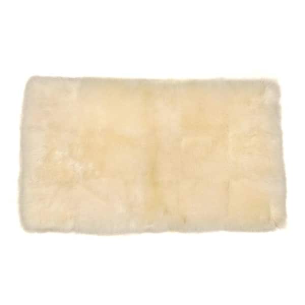Home Decorators Collection Unshorn Sheepskin Natural White 2 ft. x 4 ft. Area Rug
