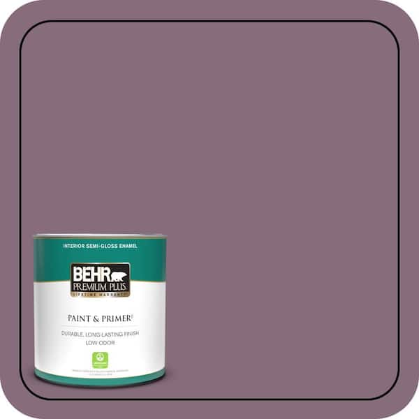 BEHR PREMIUM PLUS 1 qt. #S110-6 Plum Royale Semi-Gloss Enamel Low Odor Interior Paint & Primer