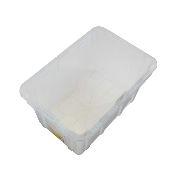 Reviews for HDX 27 Gal. Storage Tote in Clear with Yellow Lid