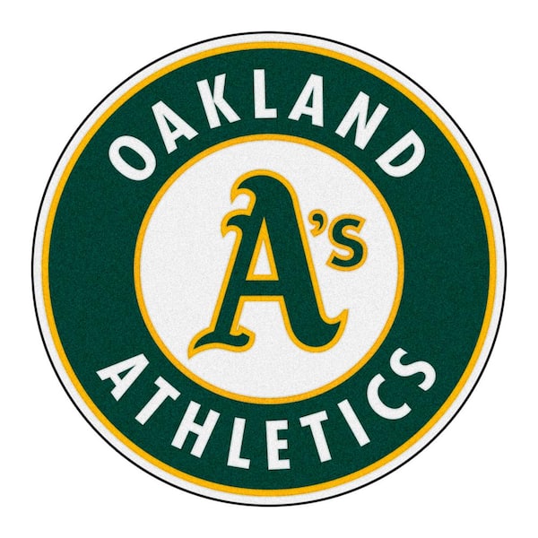 MLB Oakland Athletics Green 2 ft. x 2 ft. Round Area Rug