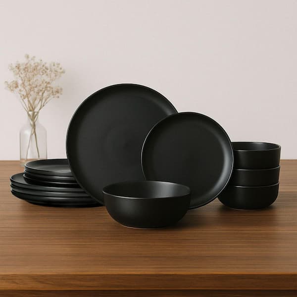 Tahanbath 12 Piece Ceramic Stackable Dinnerware Set-Non Toxic