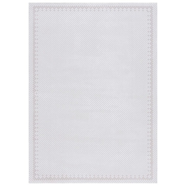 Continental 4 ft. x 6 ft. Light Gray/Dark Gray Border Latticework Area Rug