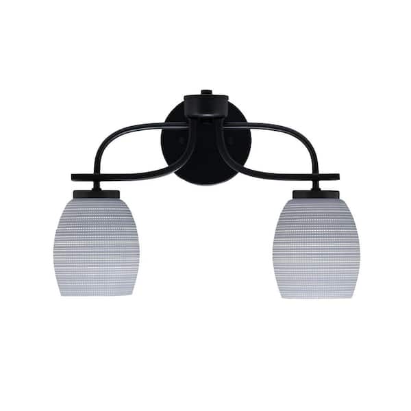 Unbranded Olympia 16.75 in. 2-Light Matte Black Vanity Light